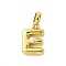 Rack Plating Brass with ABS Plastic Pearl European Dangle Charms, Large Hole Pendants, Long-Lasting Plated, Lead Free & Cadmium Free, Real 18K Gold Plated, Letter E, 22.5mm long, hole: 5mm, pendant: 14.5x11x5mm