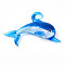 Handmade Lampwork Big Pendants, Dolphin Charms, Dodger Blue, 45~47x64~67x9~10mm, Hole: 6~7x5~6mm