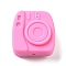 Camera Food Grade Eco-Friendly Silicone Focal Beads, DIY Necklaces Making, Hot Pink, 24x23x12mm, Hole: 2mm