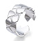 Non-Tarnish 304 Stainless Steel Textured Open Cuff Ring for Women, Stainless Steel Color, US Size 7 1/2(17.7mm)