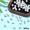 Acrylic Horizontal Hole Letter Beads, with Enamel, Cube, Letter O, 6x6x6mm, Hole: 3.2mm