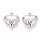 304 Stainless Steel Heart Pendants, Non-Tarnish, Stainless Steel Color, 21x20x9mm, Hole: 1.8mm
