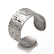 Non-Tarnish 304 Stainless Steel Open Cuff Ring Components, Loop Ring Base, Stainless Steel Color, Hole: 2mm, US Szie 7(17.3mm)