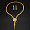 Brass Chain Earrings & Necklaces Sets for Women, Real 18K Gold Plated