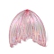 Grandient Color Opaque Resin Pendants, Fishtail Charm, Pink, 26.5x26x5mm, Hole: 2mm