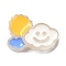 Translucent Resin Cabochons, with Enamel, Cloud, 19.5x27x8mm