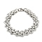 Non-Tarnish 304 Stainless Steel Mesh Chain Bracelet, Stainless Steel Color, 8 inch(20.4cm)