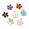 Eco-friendly Alloy Enamel Pendants, Flower Charm, Mixed Color, 16.5x14x1.5mm, Hole: 1.6mm
