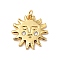 Rack Plating Brass Micro Pave Clear Cubic Zirconia Pendants, with Jump Ring, Cadmium Free & Nickel Free & Lead Free, Sun with Human Face, Real 18K Gold Plated, 16.5x1.5mm, Hole: 2.8mm