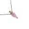 Lampwork Teardrop Perfume Bottle Necklaces, Pendant Necklace with Stainless Steel Chains, Pink, 23.62 inch(60cm)