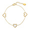 Fashionable Stainless Steel White Shell Heart Bracelet for Women, Golden, show in picture