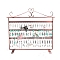 Rectangle Shape Iron 3-Tier Earring Display Stand, 72 Holes, for Hanging Earrings, Red Copper, 85x320x283mm, hole: 2.5mm