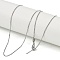 304 Stainless Steel Link Chain Necklaces, Adjustable Slider Necklaces for Women, Stainless Steel Color, 19.69 inch(50cm)