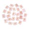 25Pcs Rectangle Natural Rose Quartz Rune Stones with Elder Futhark Alphabet Engraved, 19.5~20x15x5.5~6mm