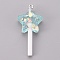 Resin Pendants, Imitation Lollipop, Star, Blue, 44~50x20x7mm, Hole: 1.8mm
