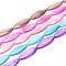 Natural Freshwater Shell Bead Strands, AB Color, Dyed, Horse Eye, Mixed Color, 28~30x10~11x3~4.5mm, Hole: 1mm, about 13pcs/strand, 15.35 inch
