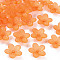 Frosted Acrylic Bead Caps, 5-Petal, Flower, Orange, 19.5x20x5.5mm, Hole: 1.6mm, about 740pcs/500g