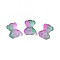 Transparent Acrylic Cabochons, Two Tone, Bear, Medium Sea Green, 17x13x7mm