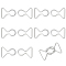 6 Pairs Zinc Alloy Clasps, Cadmium Free & Lead Free, 8 Shape, Platinum, 52.5x40.5x8mm