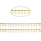 Handmade Brass Curb Chains, with Cross Charms and Spool, Soldered, Long-Lasting Plated, Real 18K Gold Plated, Link: 3x2x1mm, Cross: 10x4x1.5mm, about 32.8 Feet(10m)/roll