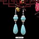 Серьги-капли из синтетической бирюзы и сплава WG2299-5-1