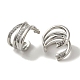 Серьги-кольца из латуни с микропаве из кубического циркония EJEW-R162-39P-2