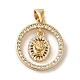Латунные микропаве прозрачные подвески с фианитом KK-R162-085G-1