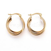 Серьги-кольца из нержавеющей стали 304 с ионным покрытием (IP) EJEW-P176-01G