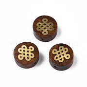 Натуральные деревянные неокрашенные бусины WOOD-N013-026