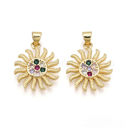 Латунные микро проложить кубического циркония подвески KK-D357-26G-1