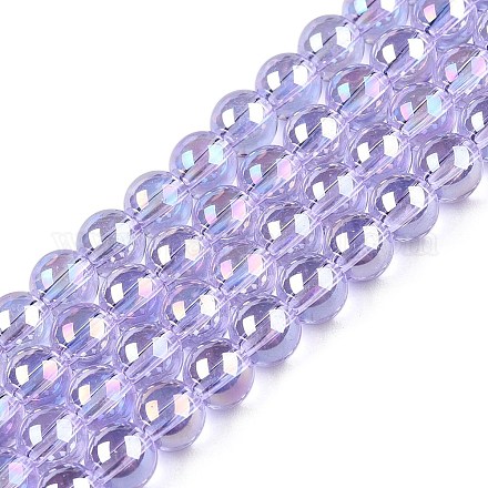 Гальванизируйте прозрачное стекло бисер нитей GLAA-T032-T6mm-AB01-1