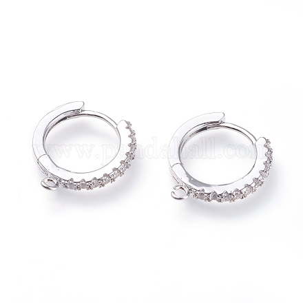 Латунные серьги-кольца из микро-паве с фианитами ZIRC-G156-07P-1