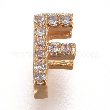 Позолоченные латунные подвески из микропаве из циркония ZIRC-L075-61F-G-1