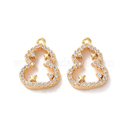 Латунные микропаве прозрачные подвески с фианитом KK-L221-003G-1