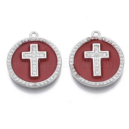 Латунные микро проложить кубического циркония подвески KK-R130-035-02P-NF-1