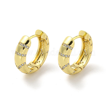 Серьги-кольца из латуни с микропаве из кубического циркония EJEW-C088-11G-1