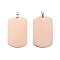 201 Stainless Steel Pendants, Manual Polishing, Rectangle, Stamping Blank Tag, Rose Gold, 35.5x22x2mm, Hole: 4x7mm