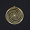 201 Stainless Steel Filigree Charms, Flat Round with Vortex, Golden, 37x35x1mm, Hole: 1.6mm