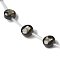 Handmade Lampwork Beads Strands, with Golden Tone Brass Findings & Enamel, Flat Round, Black, Butterfly Pattern, 8x5.5mm, Hole: 1mm, about 20pcs/strand, 14.76 inch(37.5cm)