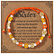 Bohemian Style Glass Seed Round Beads Braided Bead Bracelets for Women, Daisy, with Plastic Imitation Pearl & Greeting Card, Orange, Inner Diameter: 11 inch(28cm)