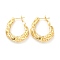 Brass Stud Earring Findings, Half Hoop Earrings, Hollow Out, Real 18K Gold Plated, 33x26x7mm, Pin: 1mm