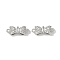 Brass Micro Pave Clear Cubic Zirconia Connector Charms, Cadmium Free & Nickel Free & Lead Free, Bowknot, Platinum, 14x5.5x4mm, Hole: 1.2mm