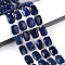 Natural Lapis Lazuli Beads Strands, Rectangle, Faceted, with Seed Beads, 11.5~12x8x4~5mm, Hole: 0.9mm, about 26~27pcs/strand, 14.57~15.08''(37~38.3cm)