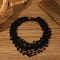 Bohemian Style Glass Bead Multi-layer Necklaces for Daily Wear and Gifting, Black, 19.69 inch(50cm)