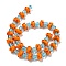 Handmade Lampwork Beads Strands, Mushroom, Dark Orange, 12~14.5x10~12mm, Hole: 1.2~1.8mm, about 23pcs/strand, 11.61~12.60 inch(29.5~32cm)