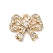 Brass Micro Pave Cubic Zirconia Pendants, Bowknot, 13x16x3.5mm, Hole: 2mm