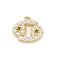 Brass Charms, with ABS Plastic Imitation Pearl, Long-Lasting Plated, Cadmium Free & Lead Free, Rack Plating, Cancer, Real 18K Gold Plated, 12.5x14x3.5mm, Hole: 1.2mm