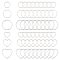 UNICRAFTALE About 60Pcs 2 Styles 3 Sizes Stainless Steel Round Linking Rings Round Connector Rings Heart Frame Connectors Hollow Frame Pendant for Earring Necklace Jewelry Making