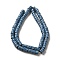 Handmade Nepalese Lampwork Beads, Column with Stripe, Deep Sky Blue, 7x4mm, Hole: 2mm, about 103~134pcs/strand, 25.59~26.38''(65~67cm)