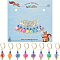 NBEADS 8 Pcs Round with Flower Stitch Markers, 8 Colors Handmade Polymer Clay Crochet Stitch Marker Charms Removable Lobster Clasp Locking Stitch Marker for Knitting Weaving Sewing Accessories